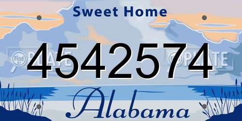 4542574 Alabama License Plate