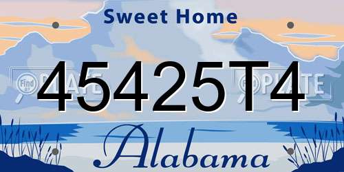 45425T4 Alabama License Plate
