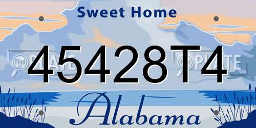 45428T4 Alabama License Plate