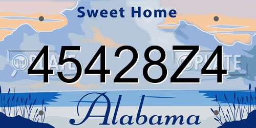 45428Z4 Alabama License Plate