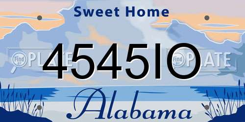 4545IO Alabama License Plate