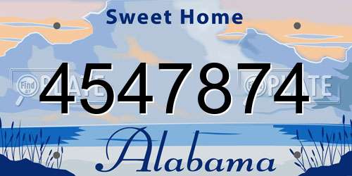 4547874 Alabama License Plate
