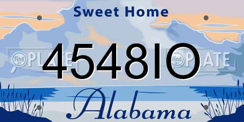 4548IO Alabama License Plate
