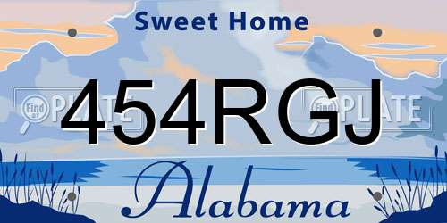 454RGJ Alabama License Plate