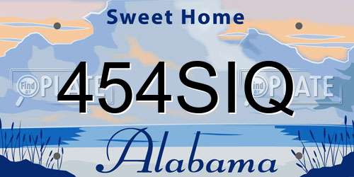 454SIQ Alabama License Plate