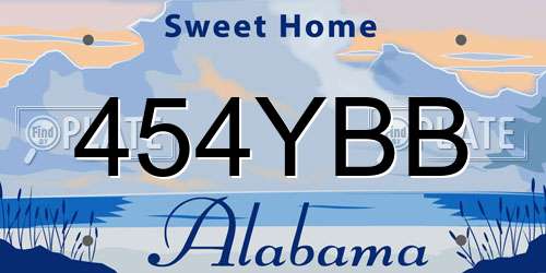 454YBB Alabama License Plate