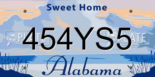 454YS5 Alabama License Plate