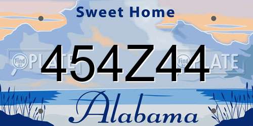 454Z44 Alabama License Plate