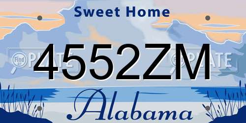 4552ZM Alabama License Plate