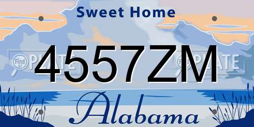 4557ZM Alabama License Plate