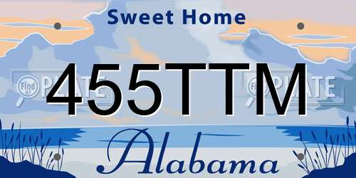 455TTM Alabama License Plate