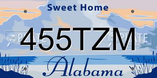455TZM Alabama License Plate