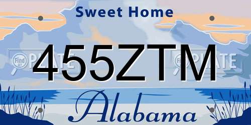 455ZTM Alabama License Plate