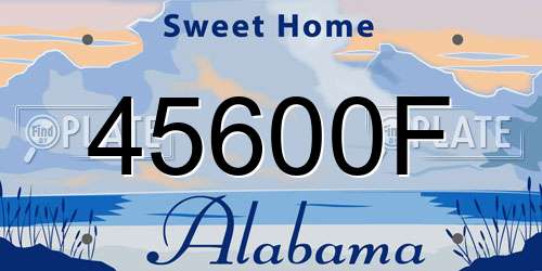 45600F Alabama License Plate