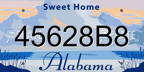 45628B8 Alabama License Plate