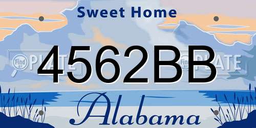 4562BB Alabama License Plate