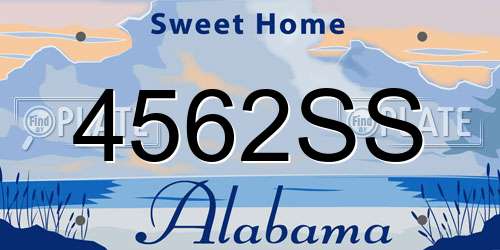 4562SS Alabama License Plate