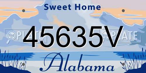45635V Alabama License Plate