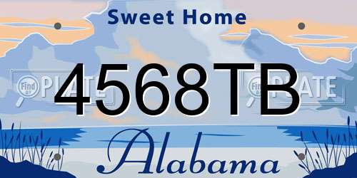 4568TB Alabama License Plate