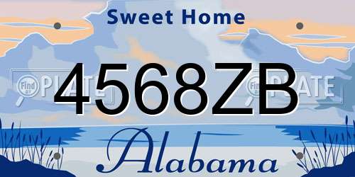4568ZB Alabama License Plate