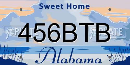 456BTB Alabama License Plate