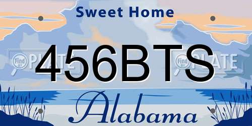 456BTS Alabama License Plate