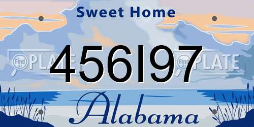 456I97 Alabama License Plate