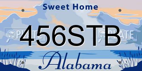 456STB Alabama License Plate