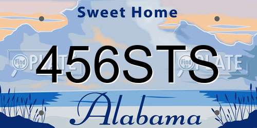 456STS Alabama License Plate