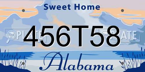 456T58 Alabama License Plate