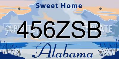456ZSB Alabama License Plate