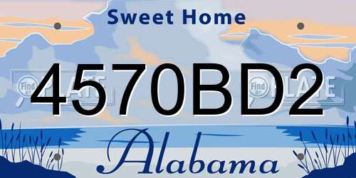 4570BD2 Alabama License Plate