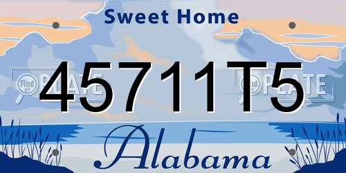 45711T5 Alabama License Plate