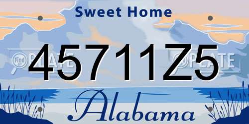 45711Z5 Alabama License Plate