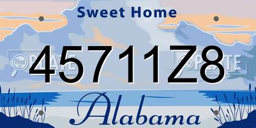 45711Z8 Alabama License Plate