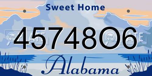 45748O6 Alabama License Plate