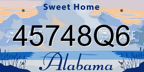 45748Q6 Alabama License Plate