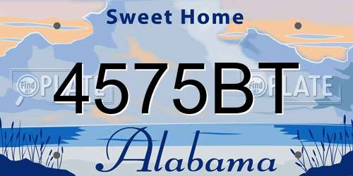 4575BT Alabama License Plate