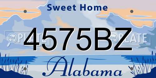 4575BZ Alabama License Plate