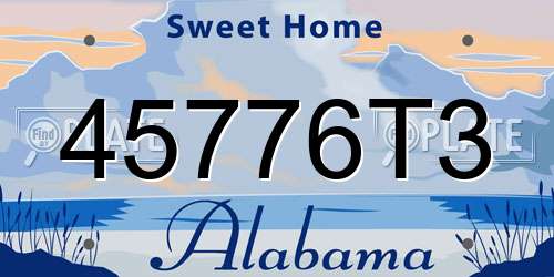 45776T3 Alabama License Plate