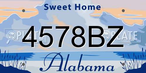 4578BZ Alabama License Plate
