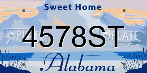 4578ST Alabama License Plate