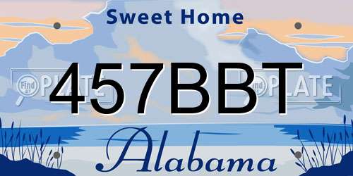 457BBT Alabama License Plate