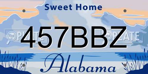 457BBZ Alabama License Plate