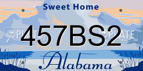 457BS2 Alabama License Plate