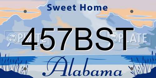 457BST Alabama License Plate