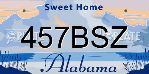 457BSZ Alabama License Plate