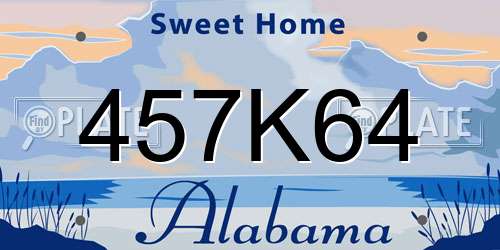 457K64 Alabama License Plate