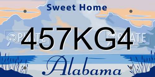457KG4 Alabama License Plate