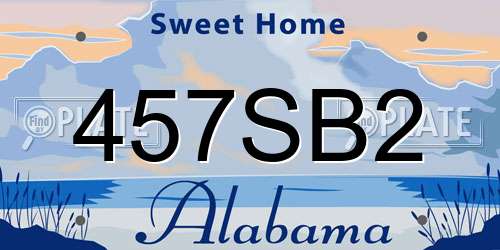 457SB2 Alabama License Plate